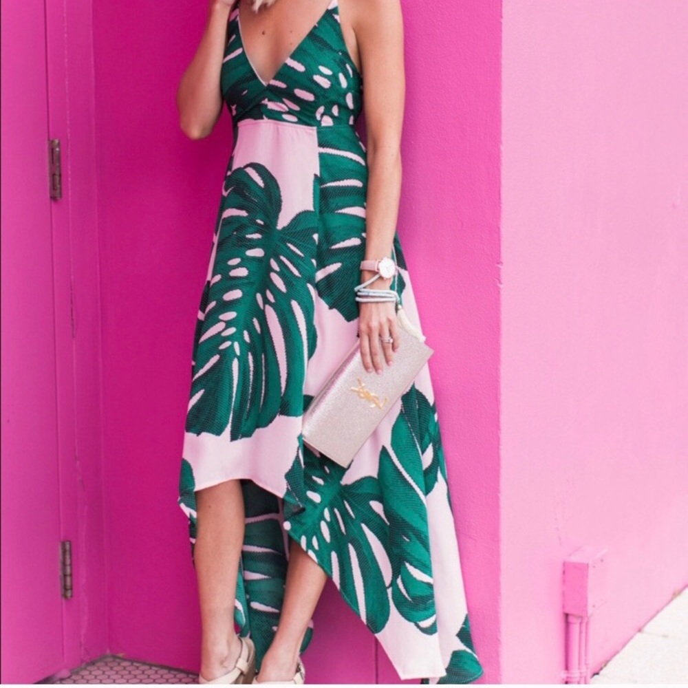 Express palm leaf dress